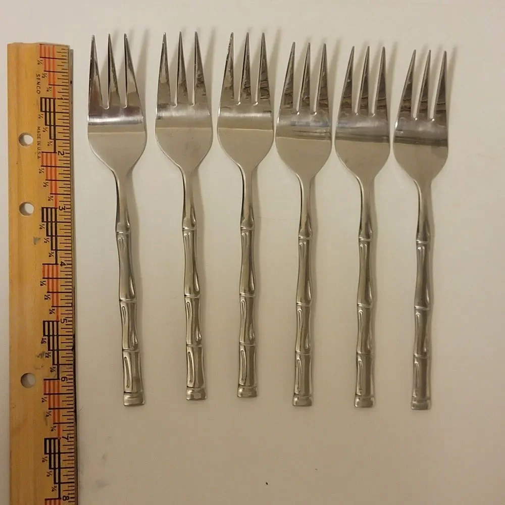 EXOTIC BAMBOO Set of 6 Salad Forks 6‎ 1/2